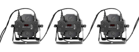 The IEC power connectors allow you to connect up to ten lights in series. 