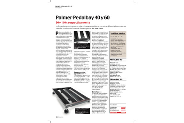 Palmer Pedalbay 40 and 60 ‒ product review in Guitarrista magazine