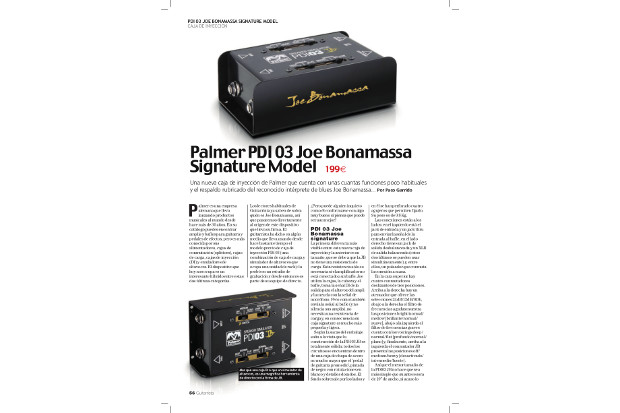 Palmer PDI 03 Joe Bonamassa - Signature Model - Reseña  de producto de Guitarrista Magazine