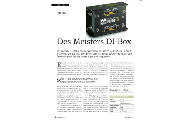 Boîte de direct Palmer PDI 03 JB - Rapport de test de delamar.de