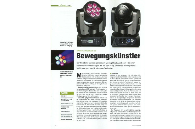 Cameo Aurobeam 150 - Bewegungskünstler - Testbericht von Tastenwelt Magazin