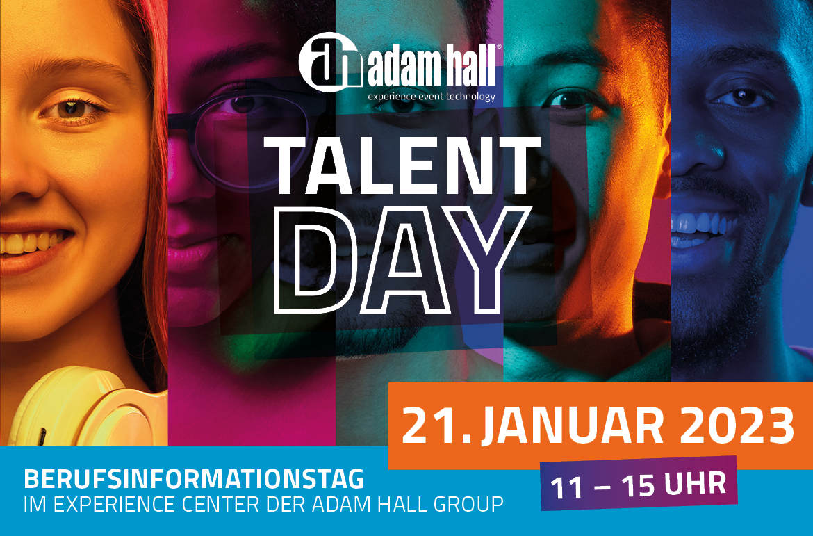 Adam Hall Group lädt zum Talent Day: Berufsinformationstag am 21. Januar 2023 im Experience Center