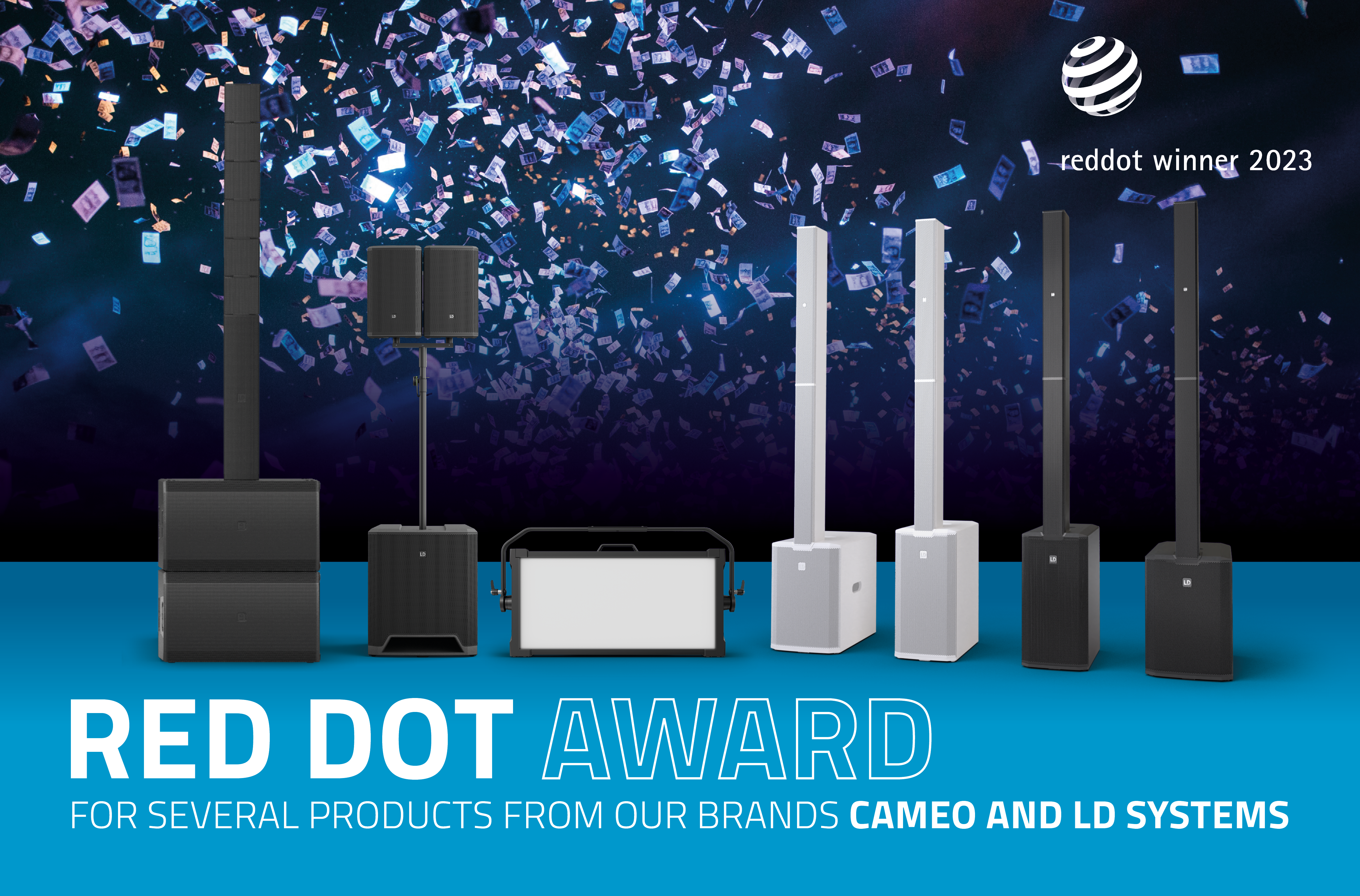 Diseño de producto galardonado – Red Dot Design Awards 2023 para LD Systems y Cameo