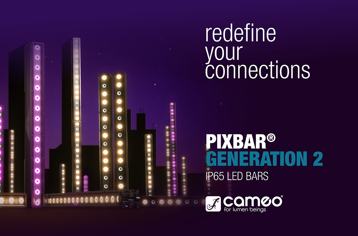 Cameo presenta la serie PIXBAR® G2: barras LED IP65 con múltiples posibilidades de aplicación y montaje