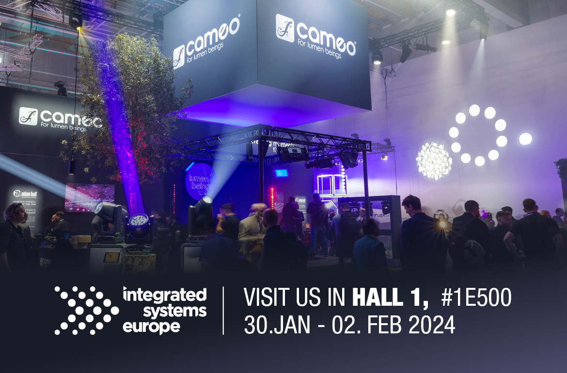 Cameo Light at Integrated Systems Europe ISE 2024 Fair with professional lighting solutions
