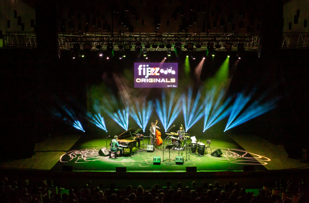 Cameo Light Installation at Adda Auditorium Alicante at FIJAZZ Festivall with OPUS SP5+ OPUS S5 Spot Moving Head OTOS W3 Wash Moving Head AZOR B1 Compact Beam Moving Head