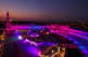 Cameo Light Installation at Plaza de España with beams of ORON H2 and illuminated facades by ZENIT W600 wash lights